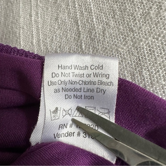 Chadwicks Womens Purple Mesh Overlay 3D Textured Smocked Top Sz S Corpcore Chic - Picture 11 of 11